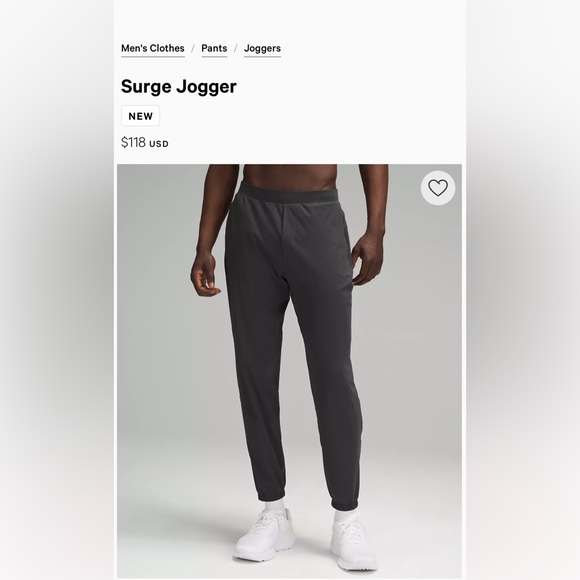 NWT lululemon Men’s surge joggers - Picture 1 of 4